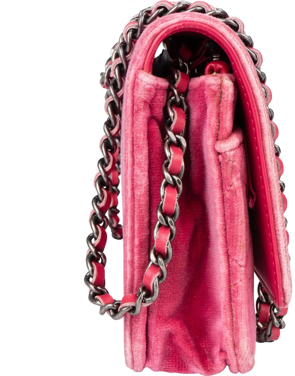 Chanel Chanel Quilted Satin Antique Boy Wallet On Chain Crossbody Bag Roze