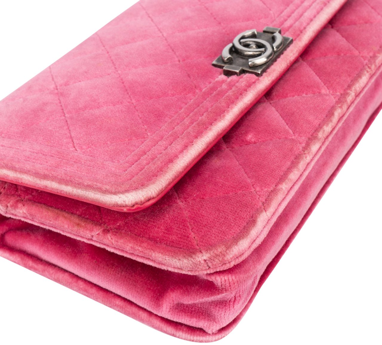 Chanel Chanel Quilted Satin Antique Boy Wallet On Chain Crossbody Bag Roze