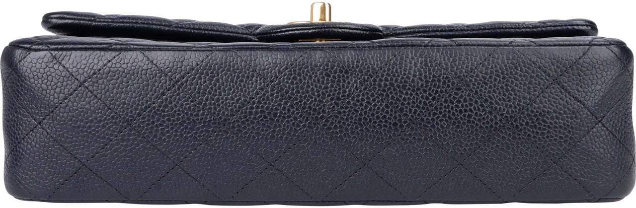 Chanel Chanel Blue Caviar Leather Double Flap Shoulder Bag Blauw