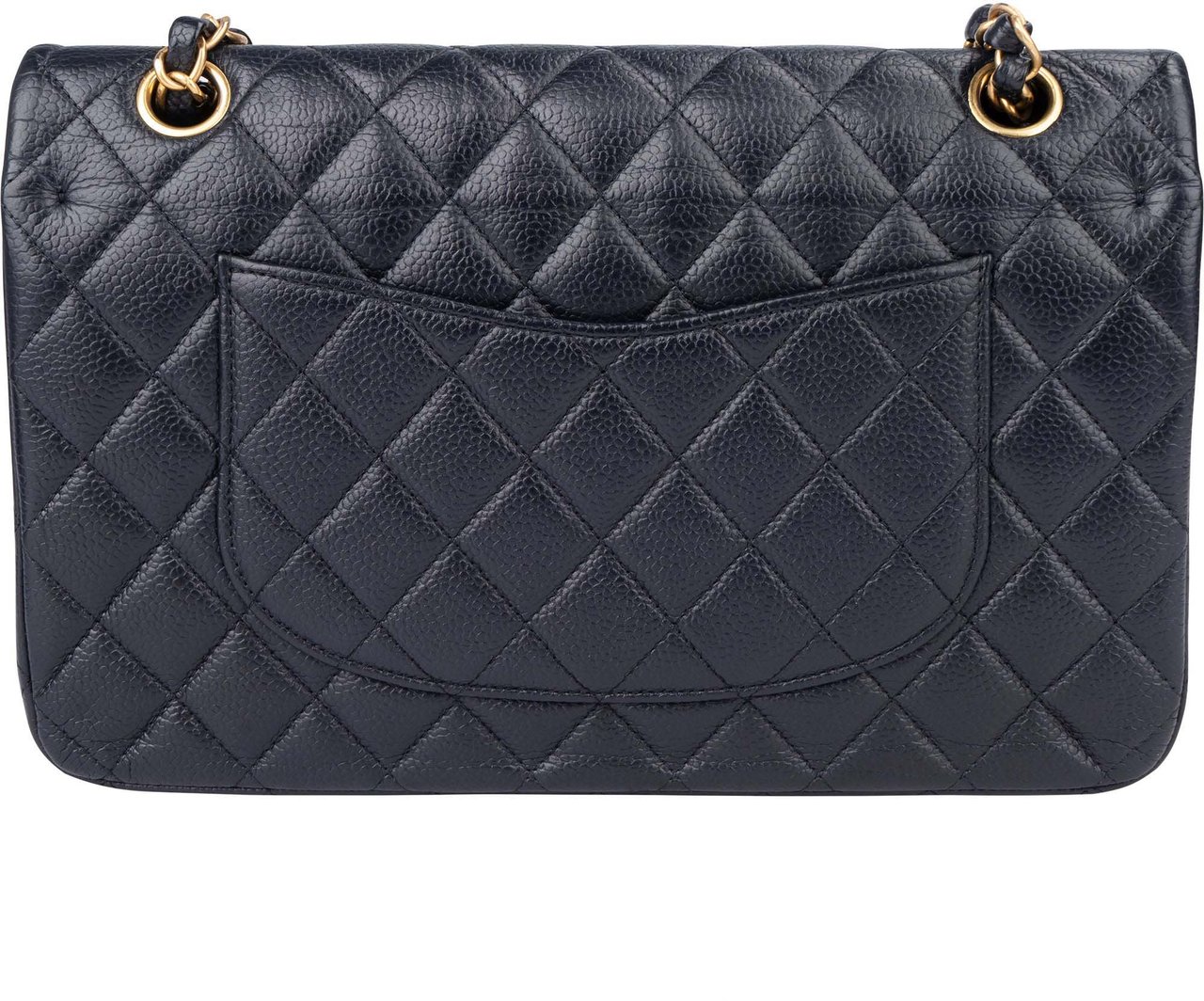 Chanel Chanel Blue Caviar Leather Double Flap Shoulder Bag Blauw