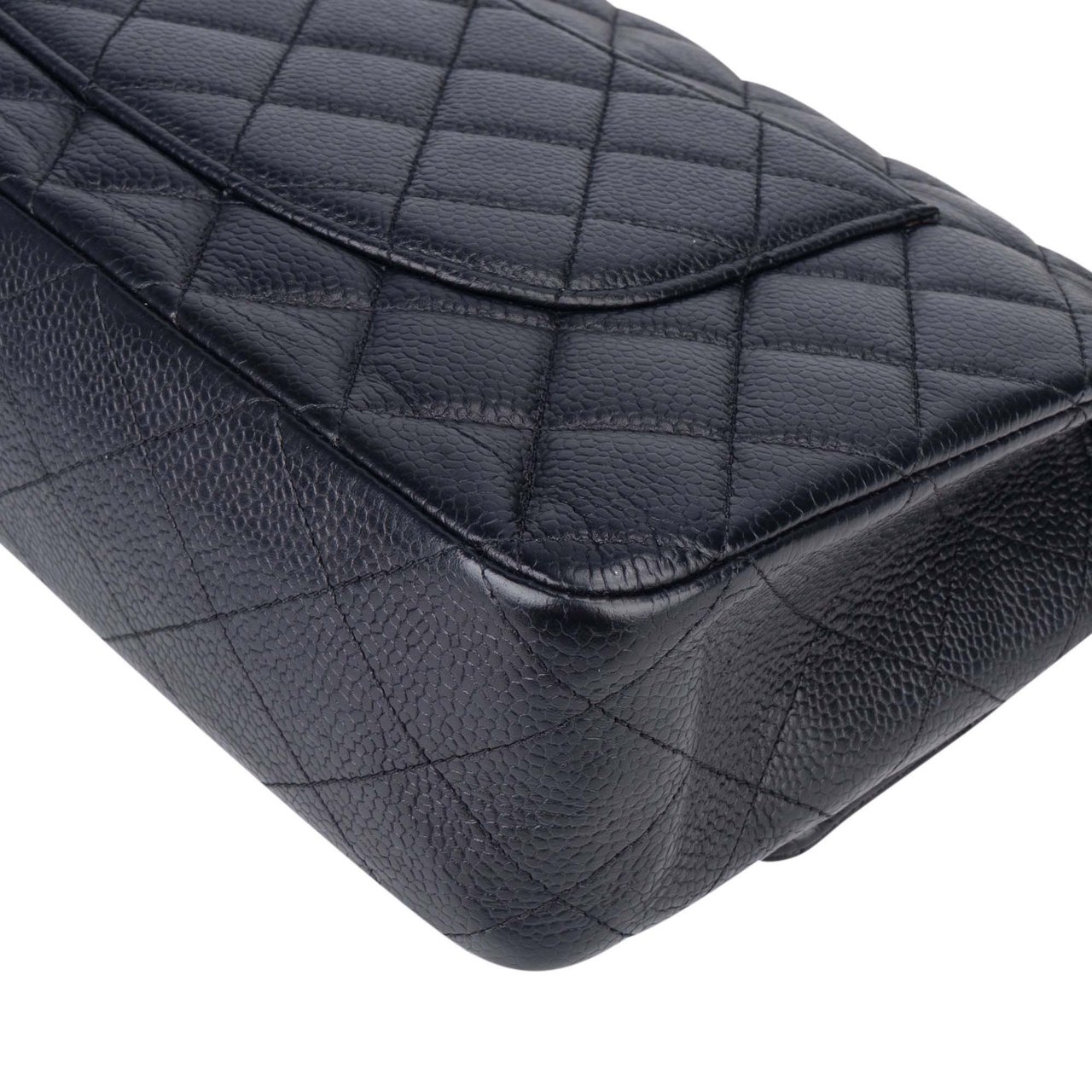 Chanel Chanel Blue Caviar Leather Double Flap Shoulder Bag Blauw