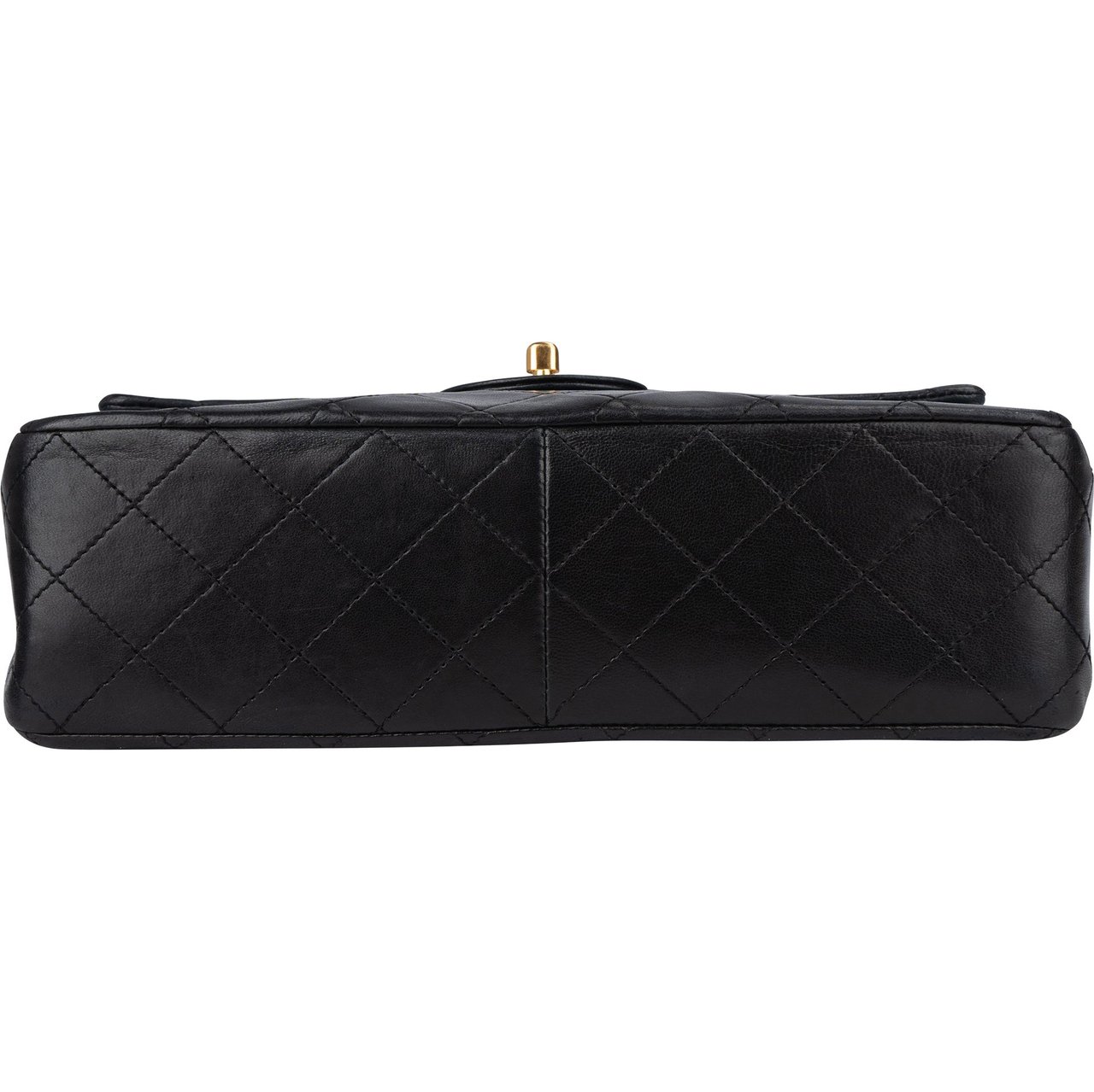 Chanel Chanel Quilted Lambskin 24K Gold Double Flap Shoulder Bag Zwart