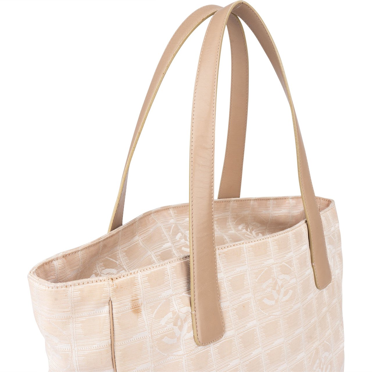 Chanel Chanel Travel Line Monogram Handbag Beige