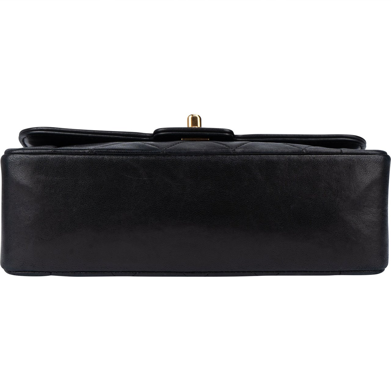 Chanel Chanel Quilted Lambskin 24K Gold Single Flap Crossbody Bag Zwart