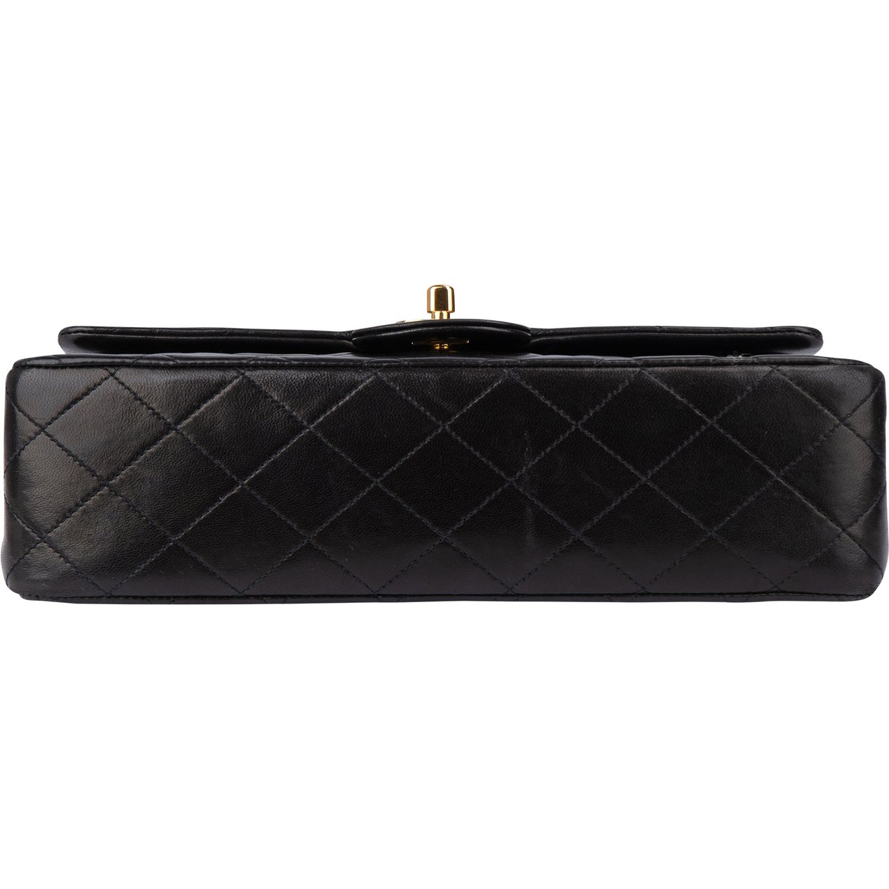 Chanel Chanel Quilted Lambskin 24K Gold Double Flap Crossbody Bag Zwart