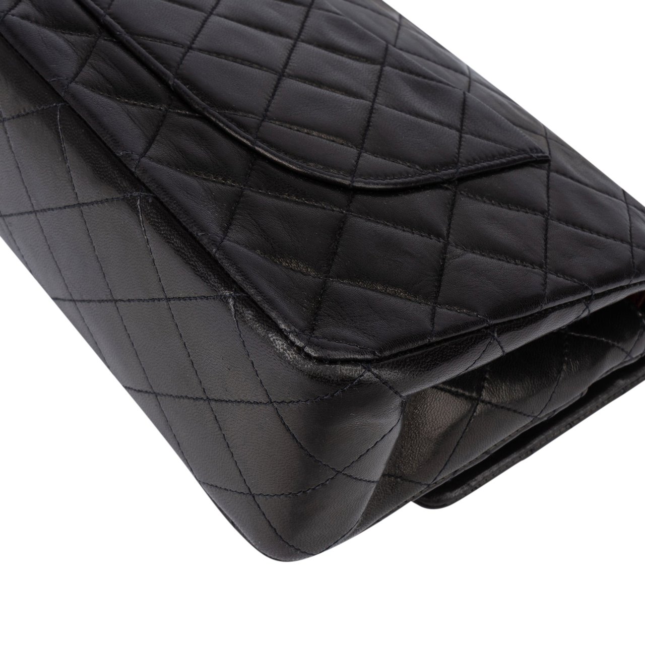 Chanel Chanel Quilted Lambskin 24K Gold Double Flap Crossbody Bag Zwart