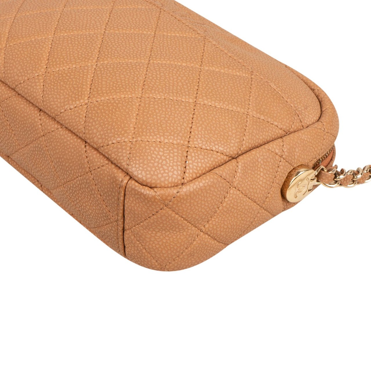 Chanel Quilted Caviar Leather Tassel Camera Crossbody Bag Bruin