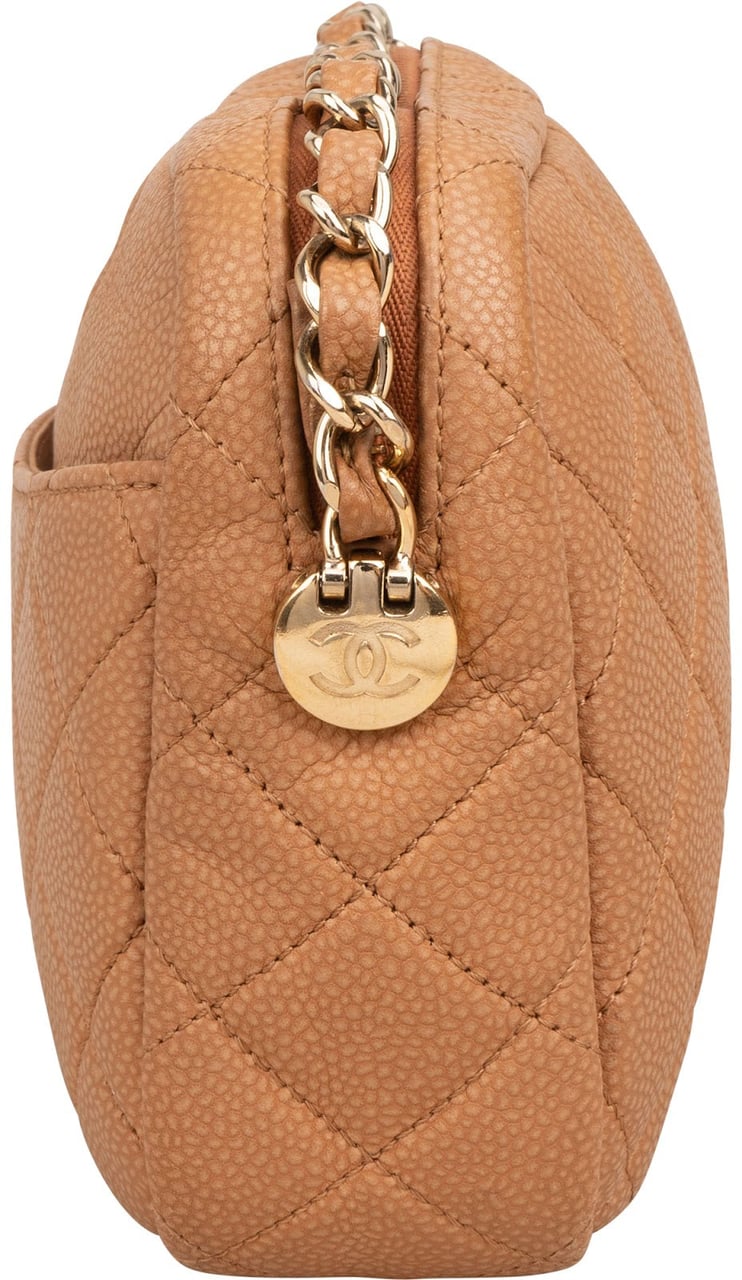 Chanel Quilted Caviar Leather Tassel Camera Crossbody Bag Bruin