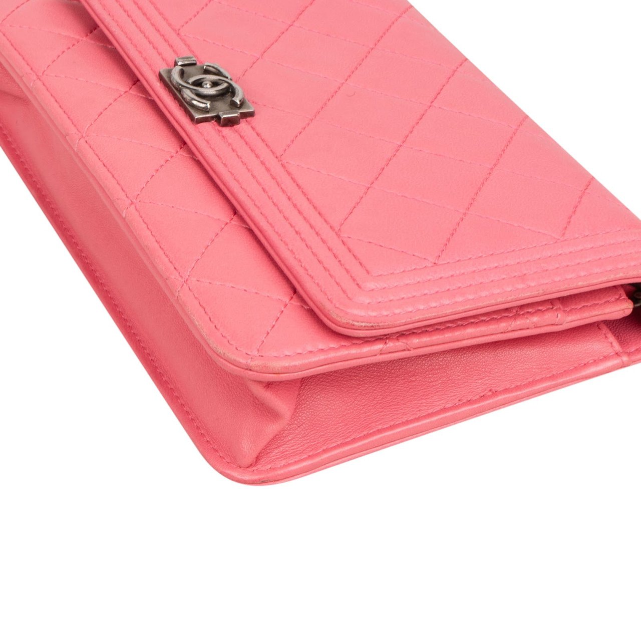 Chanel Quilted Lambskin Boy Wallet On Chain Crossbody Bag Rood