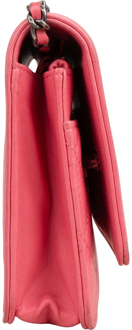 Chanel Quilted Lambskin Boy Wallet On Chain Crossbody Bag Rood