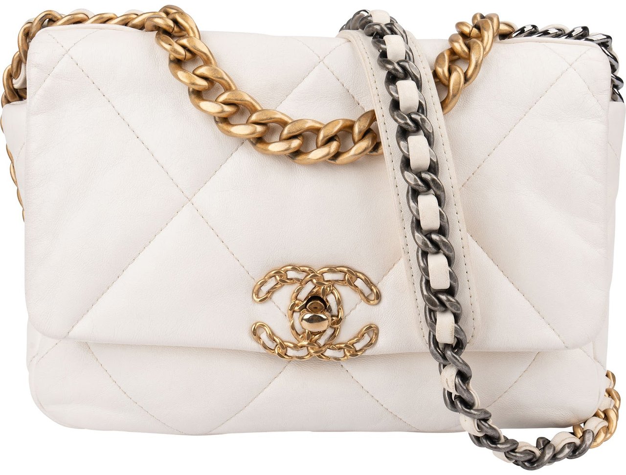 Chanel 19 Quilted Lambskin Chanel Single Flap Crossbody Bag Wit