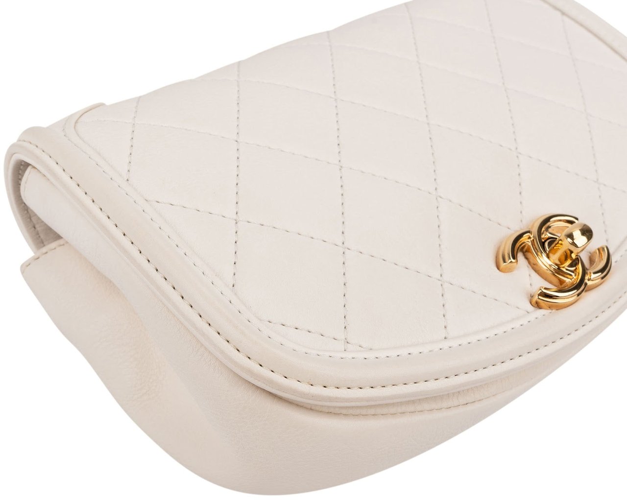 Chanel Quilted Calfskin Small Underline Single Flap Crossbody Bag Wit