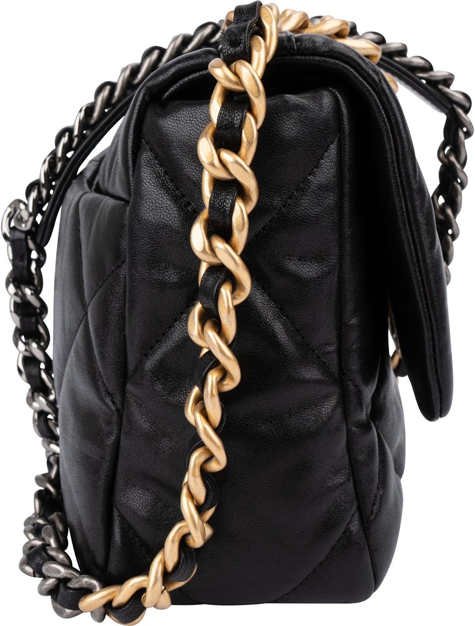 Chanel 19 Quilted Lambskin Single Flap Crossbody Bag Zwart