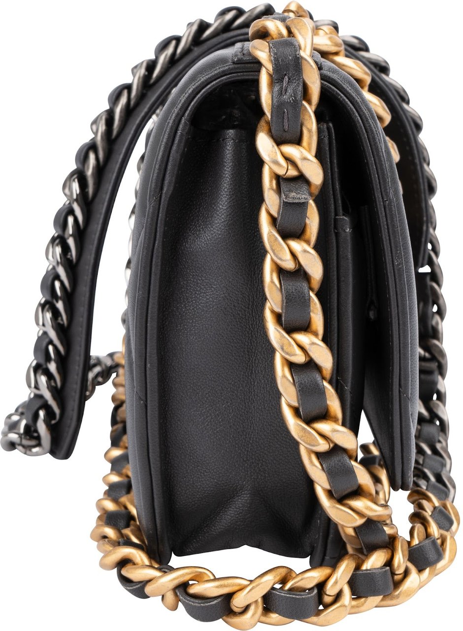 Chanel 19 Quilted Lambskin Chanel Wallet On Chain Crossbody Bag Zwart