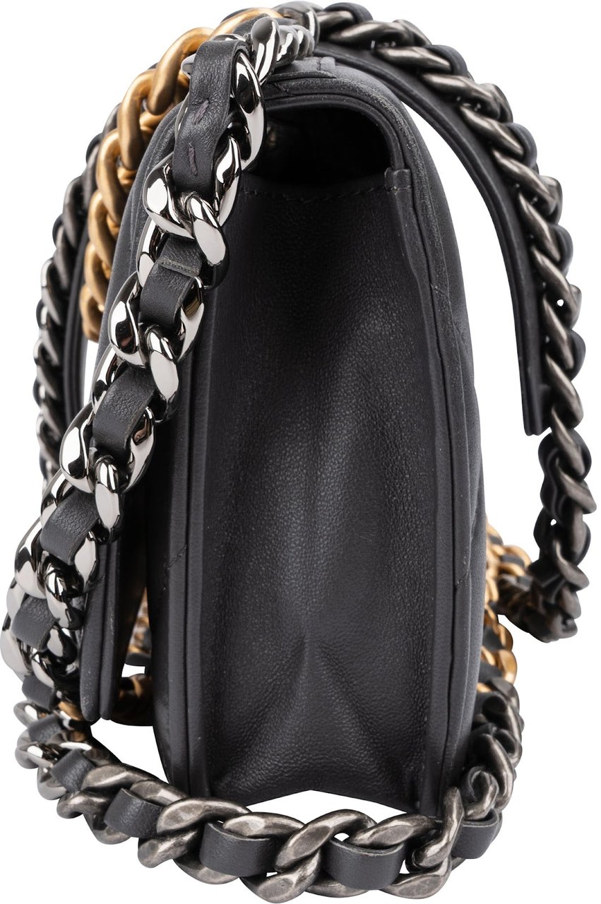 Chanel 19 Quilted Lambskin Chanel Wallet On Chain Crossbody Bag Zwart