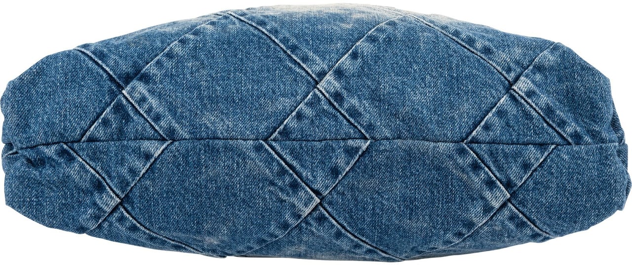 Chanel 22 Quilted Denim Chanel Tote Shoulder Bag Blauw