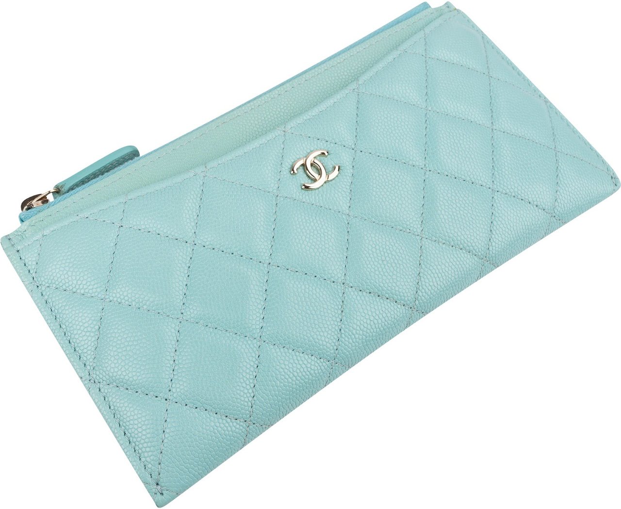 Chanel Quilted Caviar Leather Quilted Long Zipped Wallet Divers