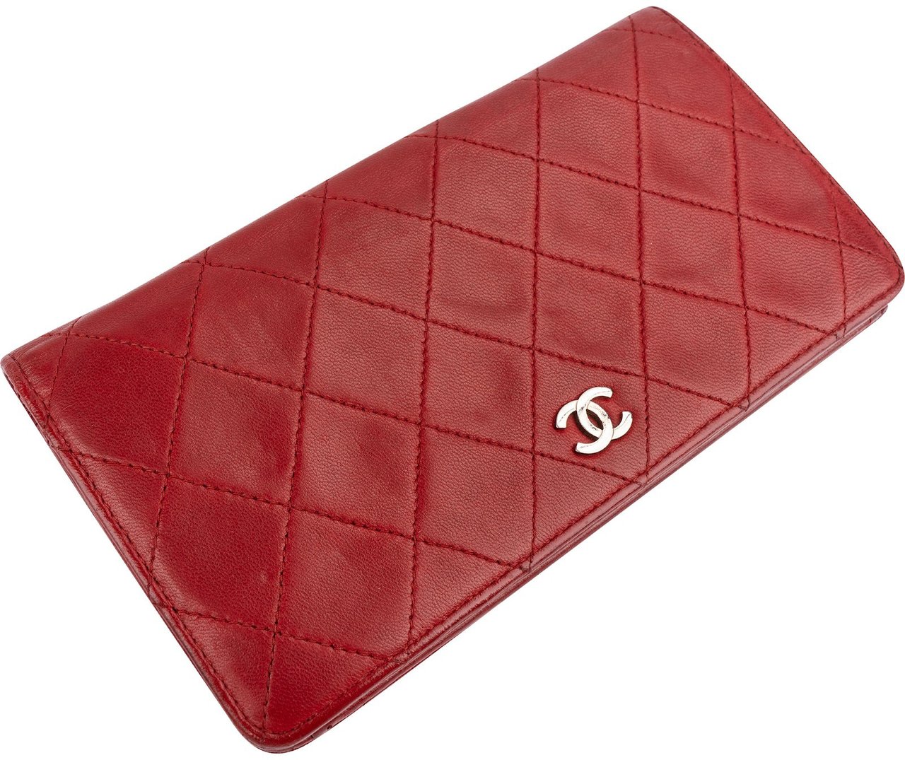 Chanel Quilted Leather Long Flap CC Wallet Rood