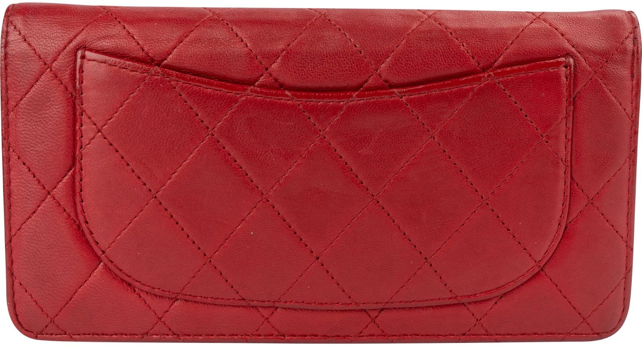 Chanel Quilted Leather Long Flap CC Wallet Rood