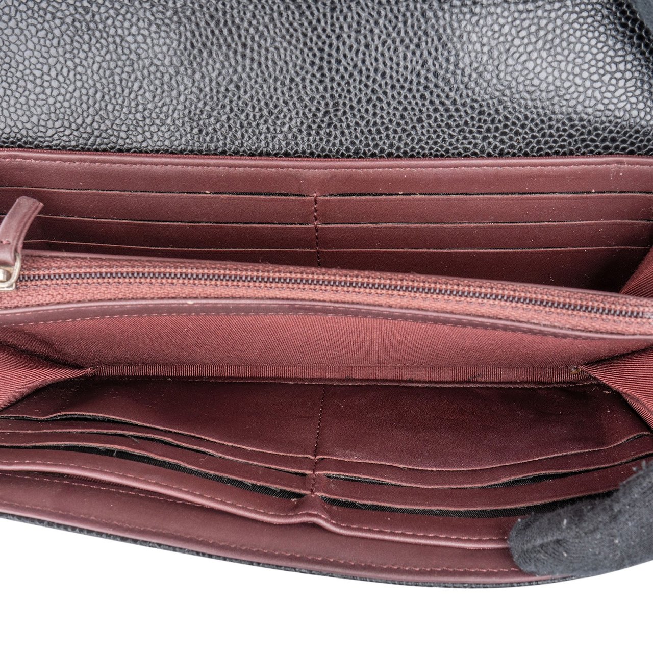 Chanel Caviar Leather Classic Flap Wallet Zwart
