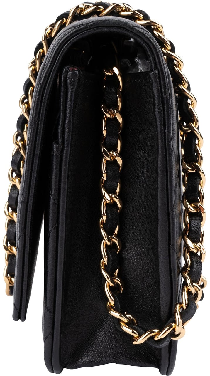 Chanel Quilted Lambskin Wallet On Chain Crossbody Bag Zwart