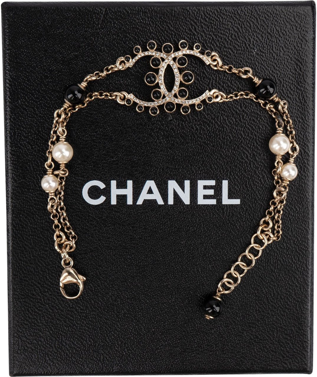 Chanel CC Crystal Pearl Bracelet 2020 Goud