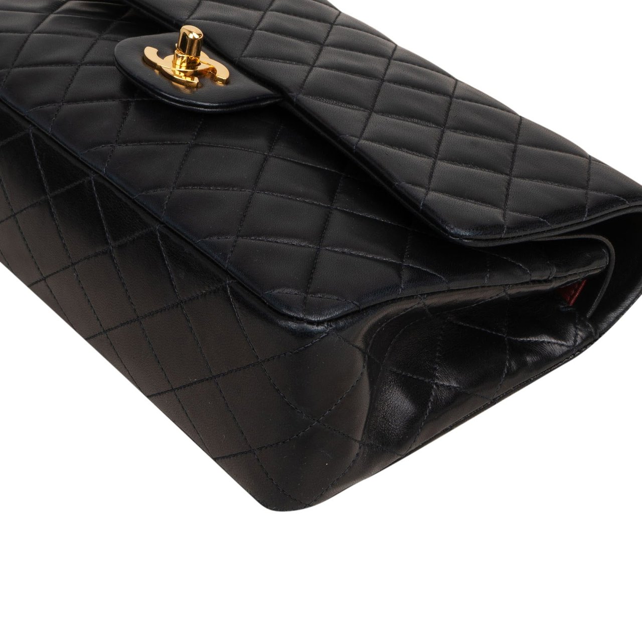Chanel Quilted Lambskin 24K Gold Medium Double Flap Shoulder Bag Zwart