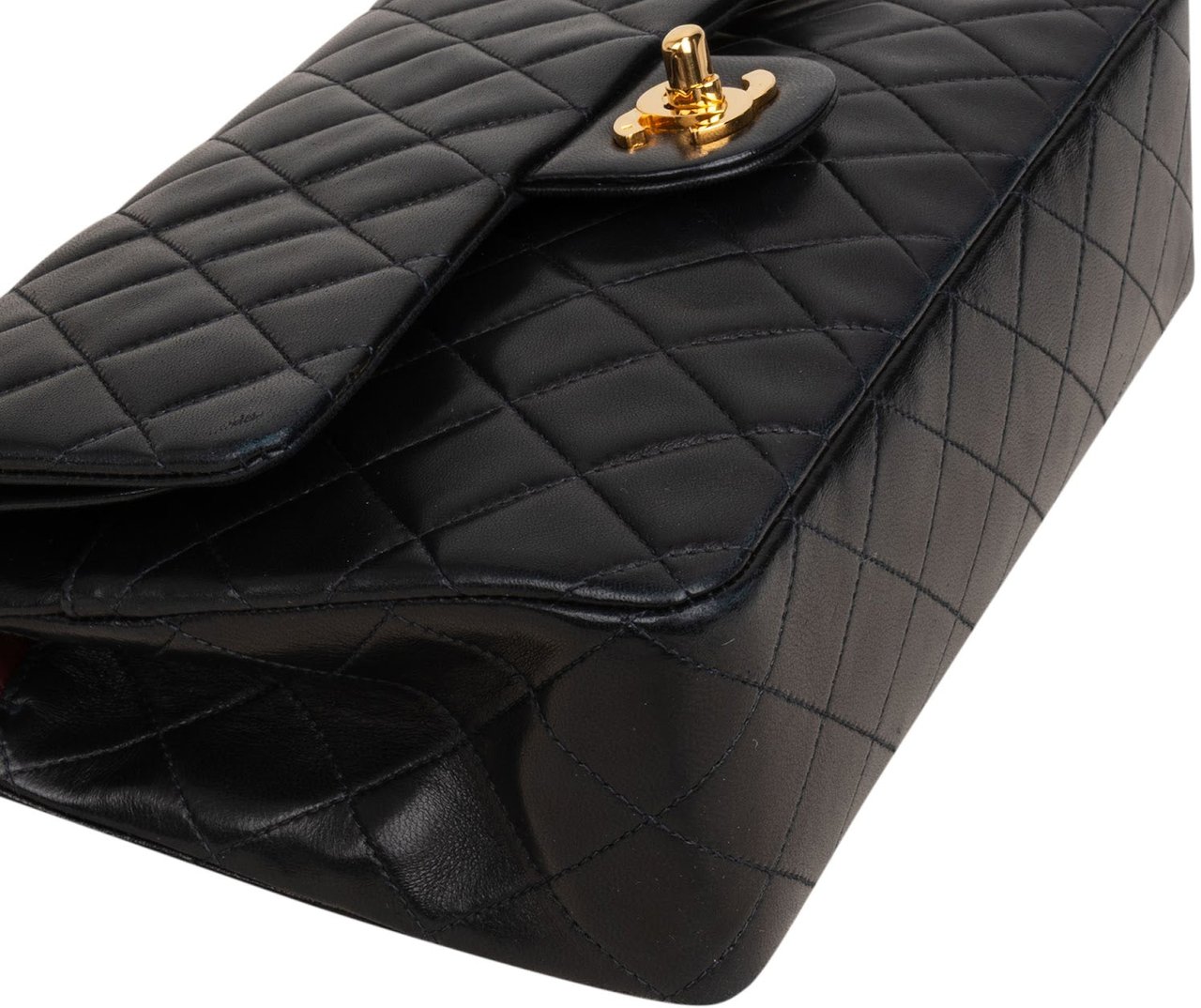Chanel Quilted Lambskin 24K Gold Medium Double Flap Shoulder Bag Zwart