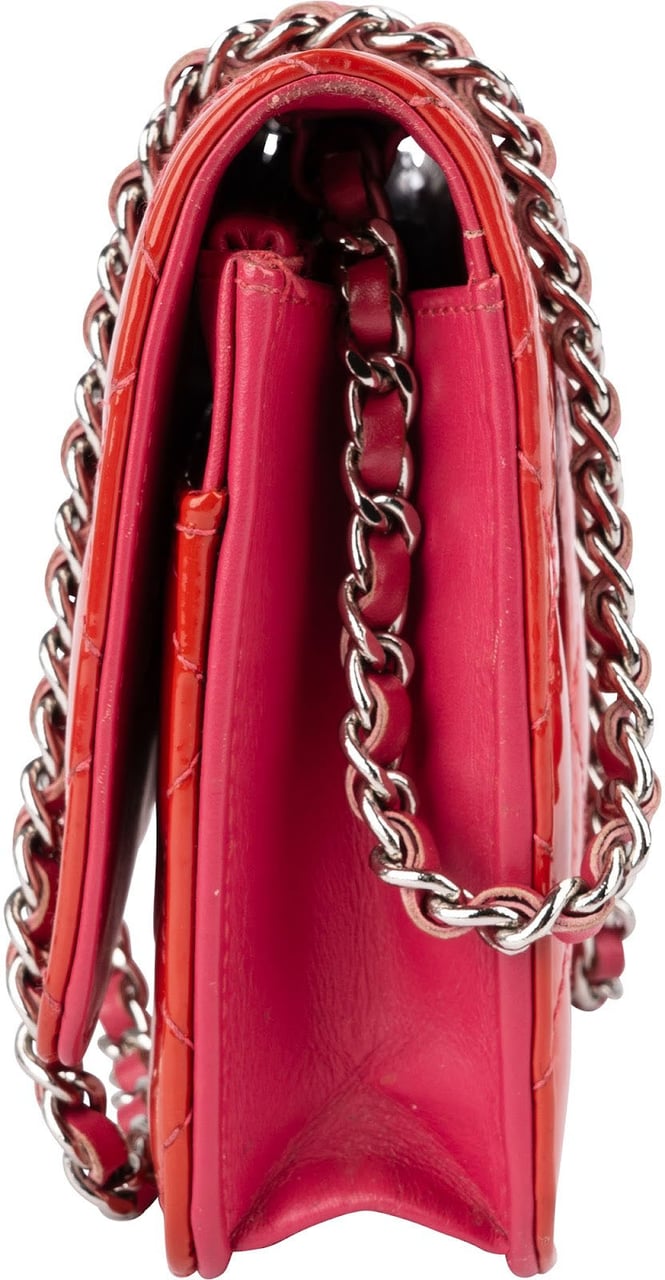 Chanel Quilted Patent Leather Wallet on Chain Crossbody Bag Divers