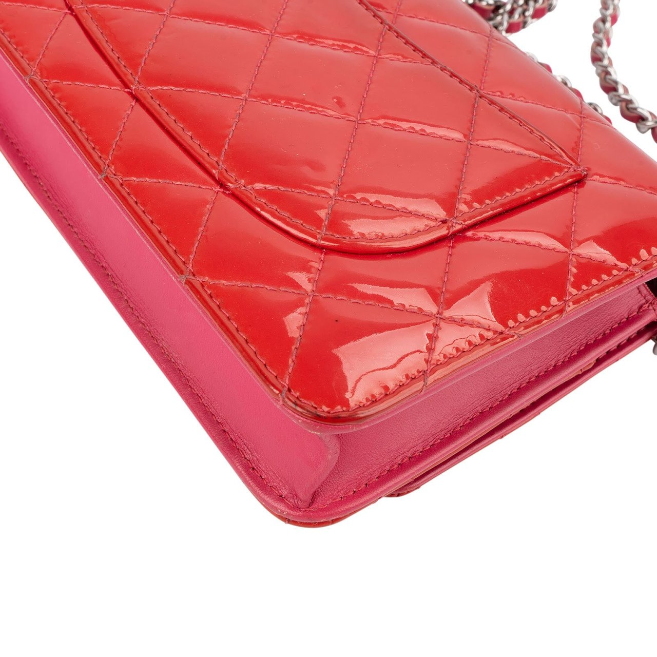 Chanel Quilted Patent Leather Wallet on Chain Crossbody Bag Divers
