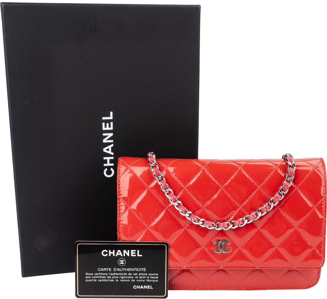 Chanel Quilted Patent Leather Wallet on Chain Crossbody Bag Divers