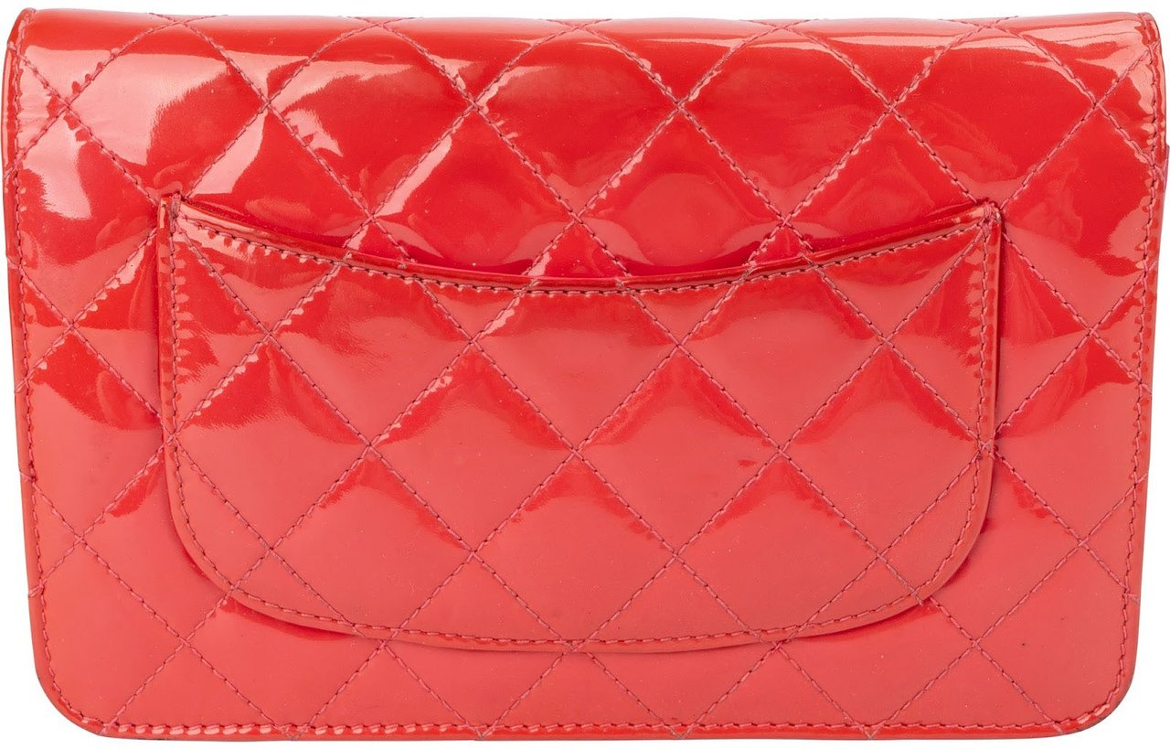 Chanel Quilted Patent Leather Wallet on Chain Crossbody Bag Divers