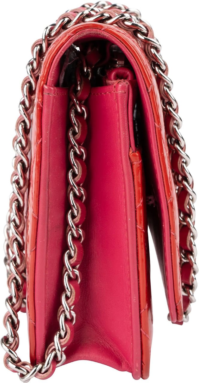Chanel Quilted Patent Leather Wallet on Chain Crossbody Bag Divers