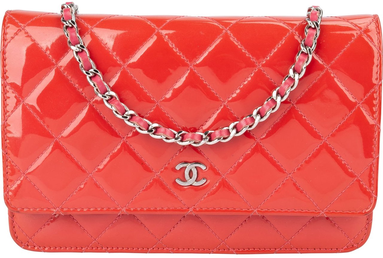 Chanel Quilted Patent Leather Wallet on Chain Crossbody Bag Divers