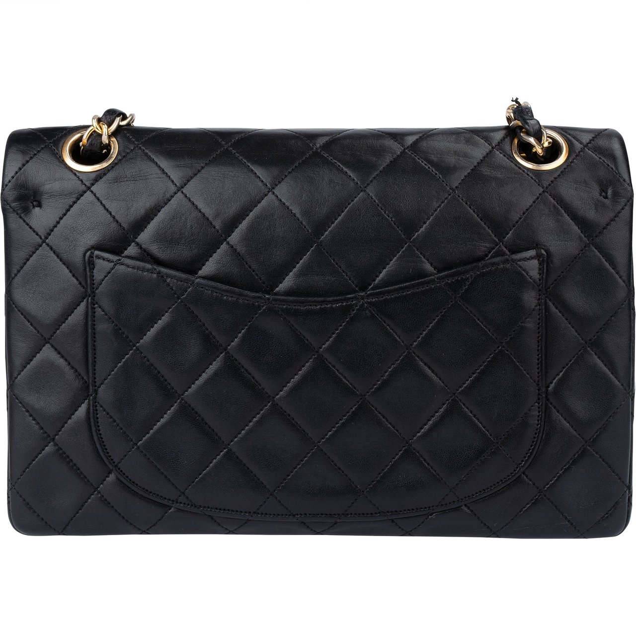 Chanel Chanel Quilted Lambskin 24K Gold Small Double Flap Shoulder Bag Zwart