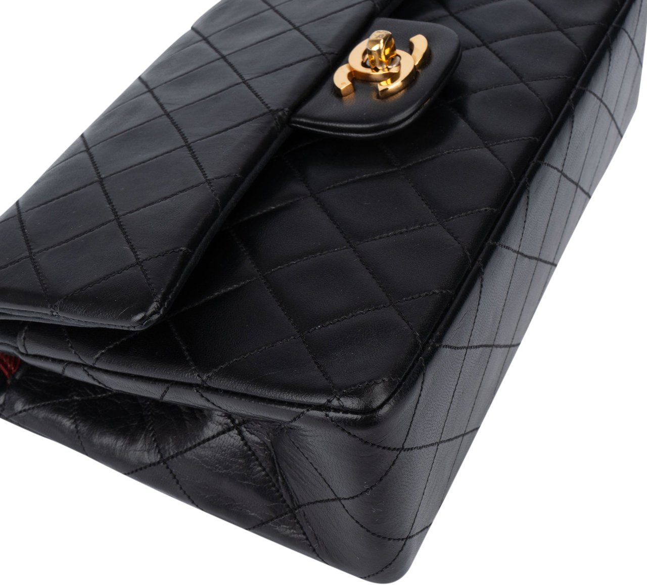 Chanel Chanel Quilted Lambskin 24K Gold Small Double Flap Shoulder Bag Zwart