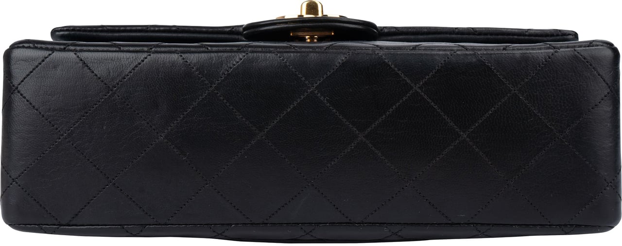 Chanel Chanel Quilted Lambskin 24K Gold Small Double Flap Shoulder Bag Zwart