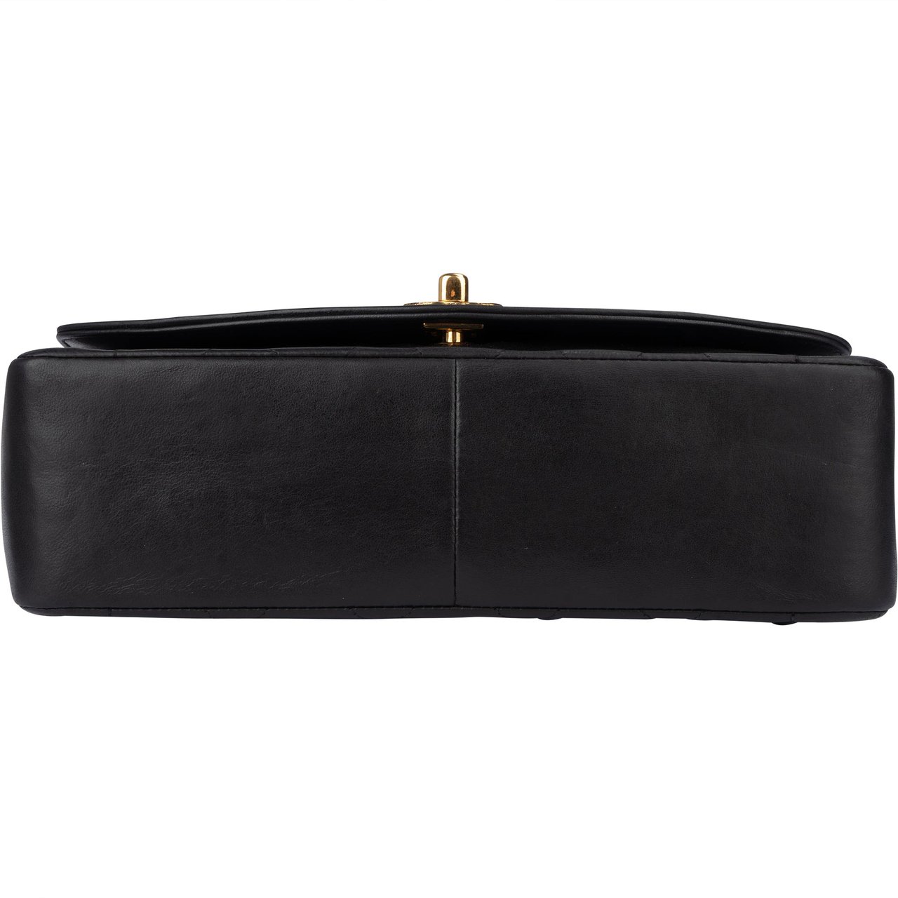 Chanel Chanel Quilted Lambskin 24K Gold Single Flap Crossbody Bag Zwart