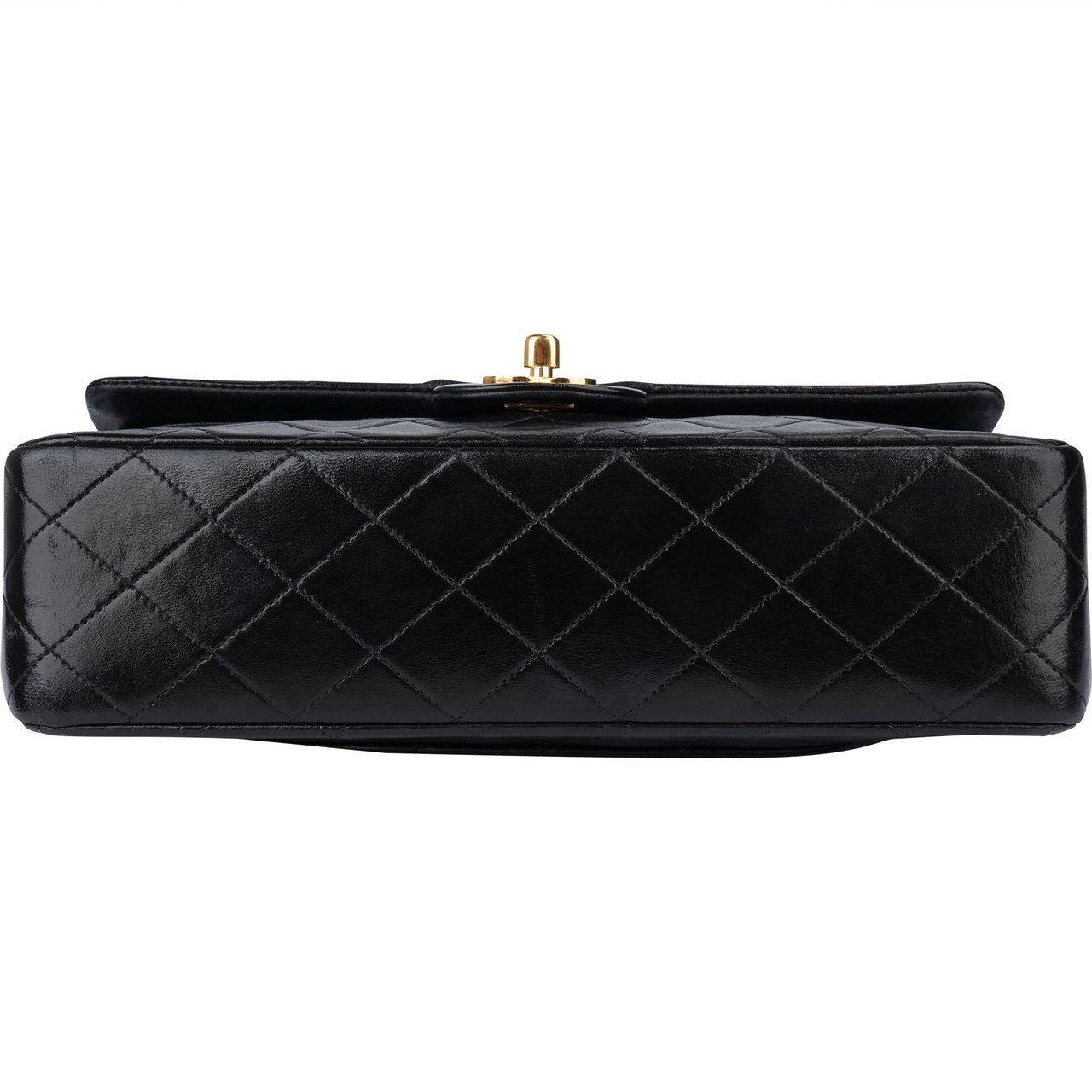 Chanel Chanel Quilted Lambskin 24K Gold Medium Double Flap Crossbody Bag Zwart