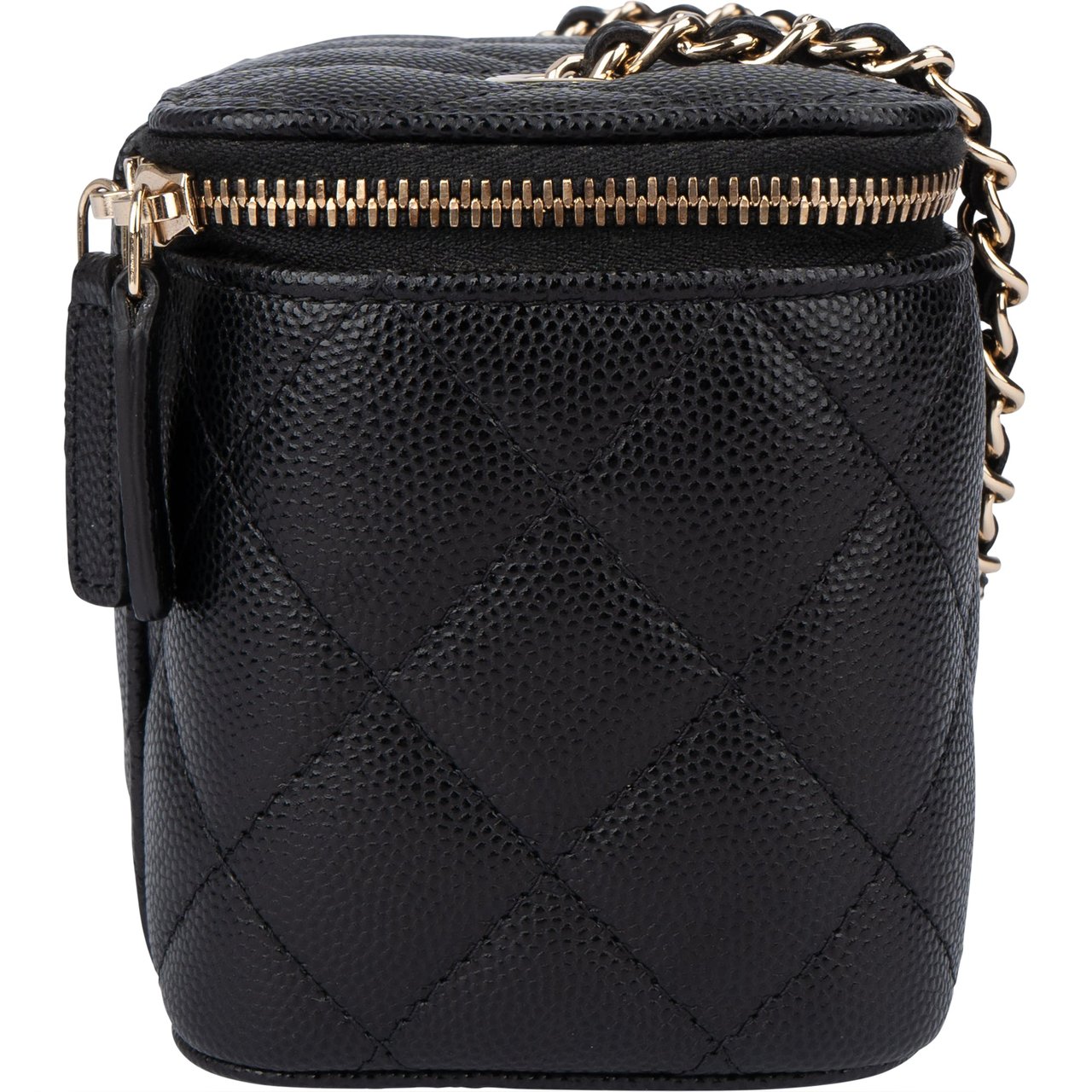 Chanel Chanel Quilted Caviar Leather CC Vanity Crossbody Bag Zwart