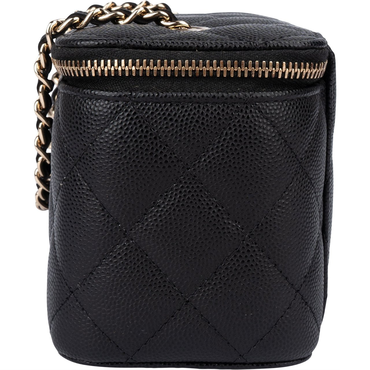 Chanel Chanel Quilted Caviar Leather CC Vanity Crossbody Bag Zwart