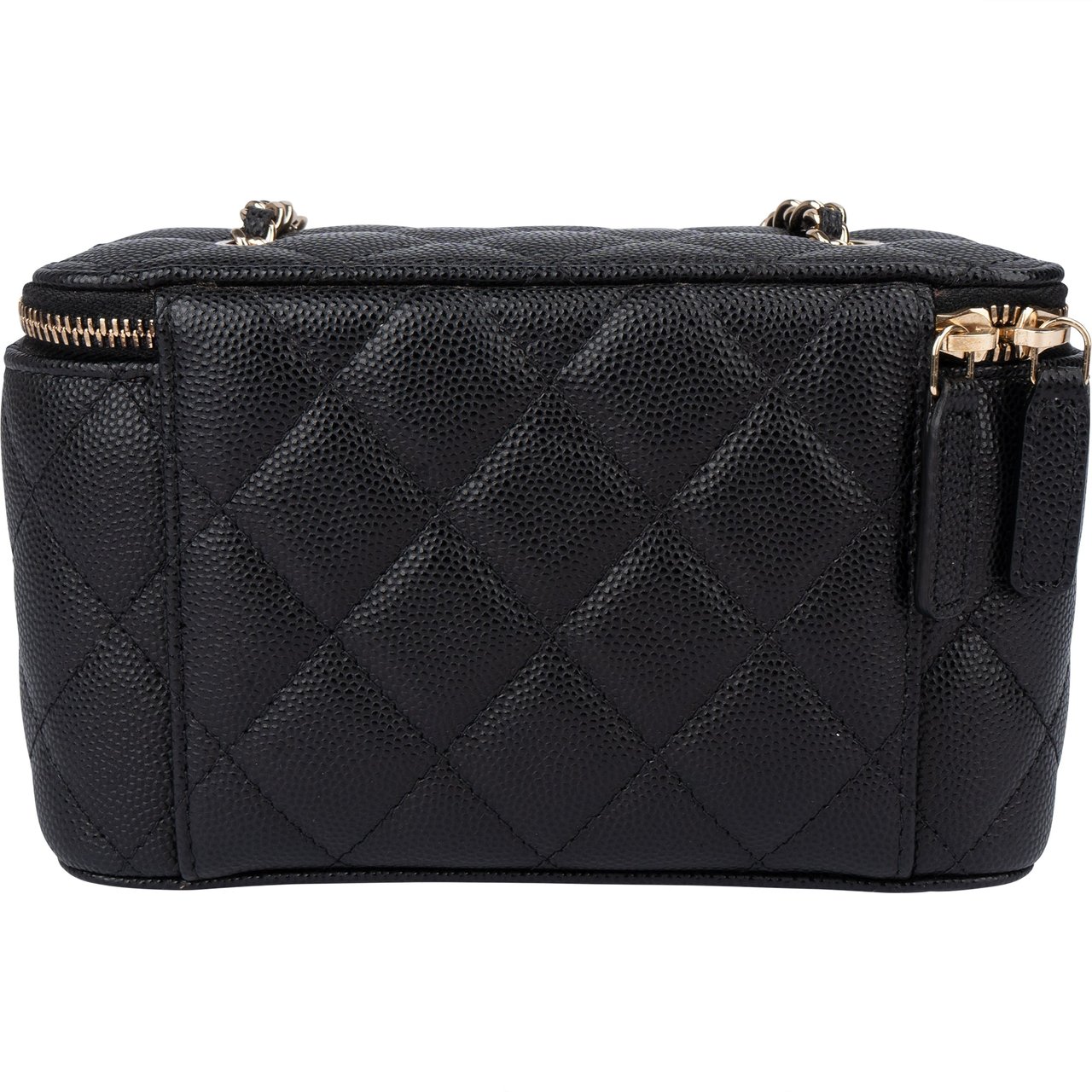 Chanel Chanel Quilted Caviar Leather CC Vanity Crossbody Bag Zwart