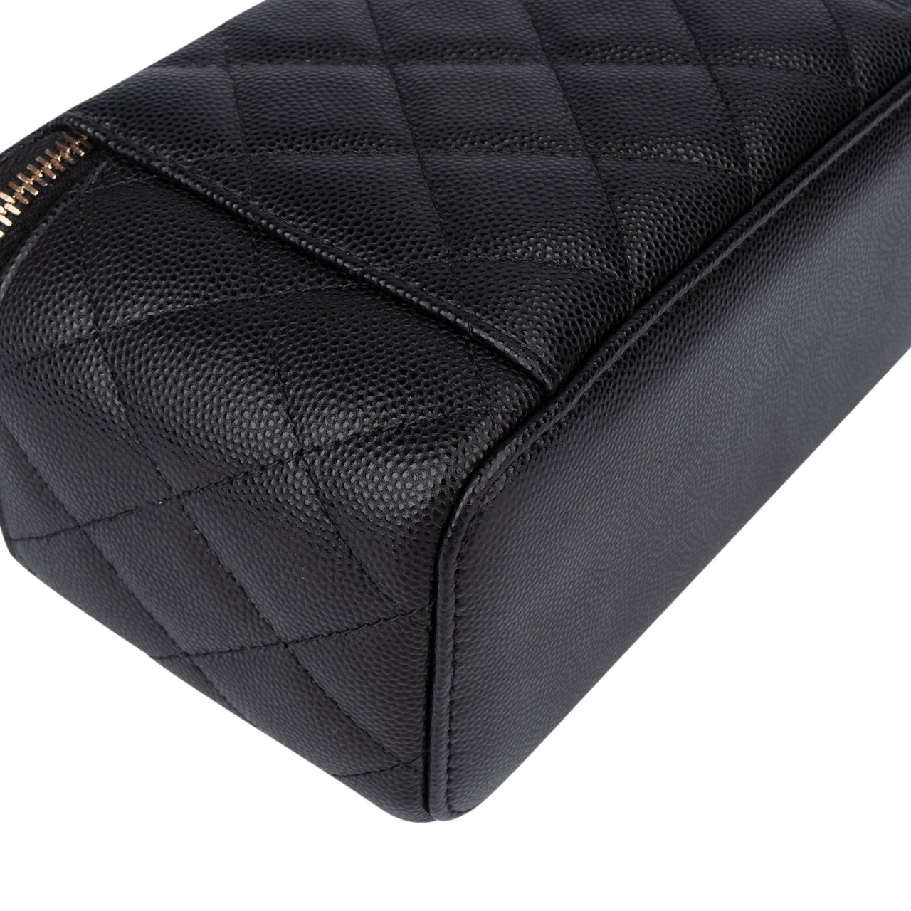 Chanel Chanel Quilted Caviar Leather CC Vanity Crossbody Bag Zwart