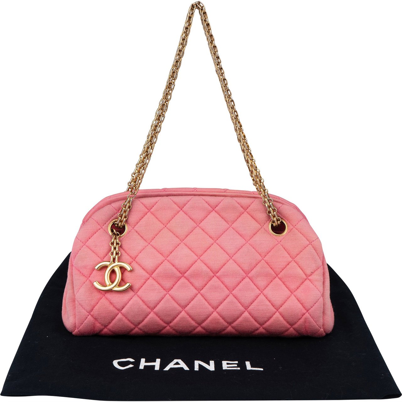 Chanel Chanel Pink Quilted Cotton CC Shoulder Bag Roze