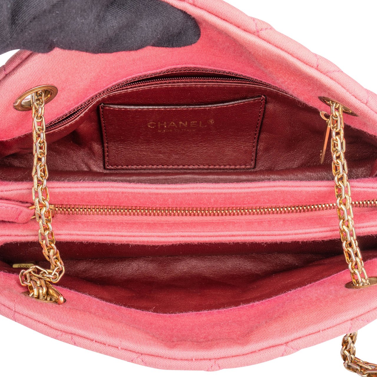 Chanel Chanel Pink Quilted Cotton CC Shoulder Bag Roze