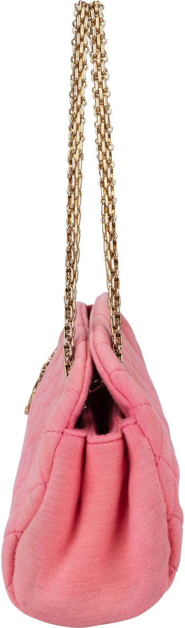 Chanel Chanel Pink Quilted Cotton CC Shoulder Bag Roze