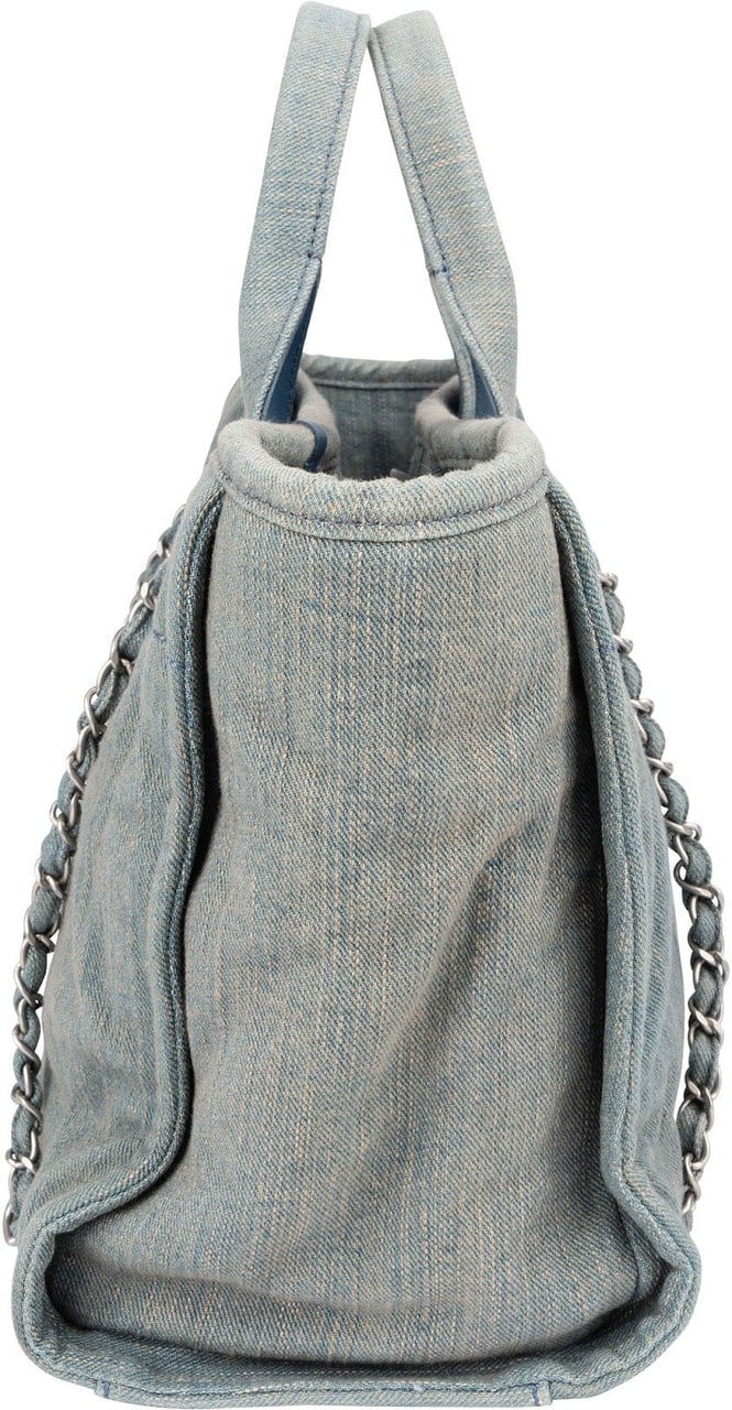 Chanel Denim Deauville Small Tote Shoulder Handbag Lichtblauw