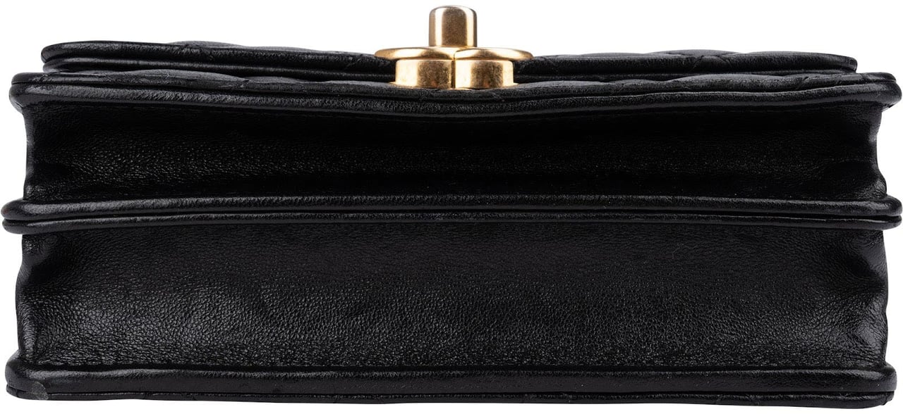 Chanel Quilted Lambskin Rectangular Wallet On Chain Crossbody Bag Zwart