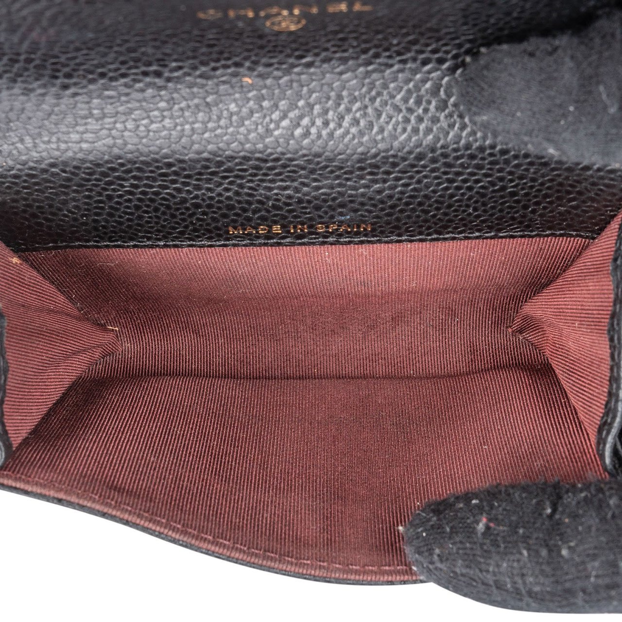 Chanel Quilted Caviar Classic Flap Card Holder Wallet Zwart