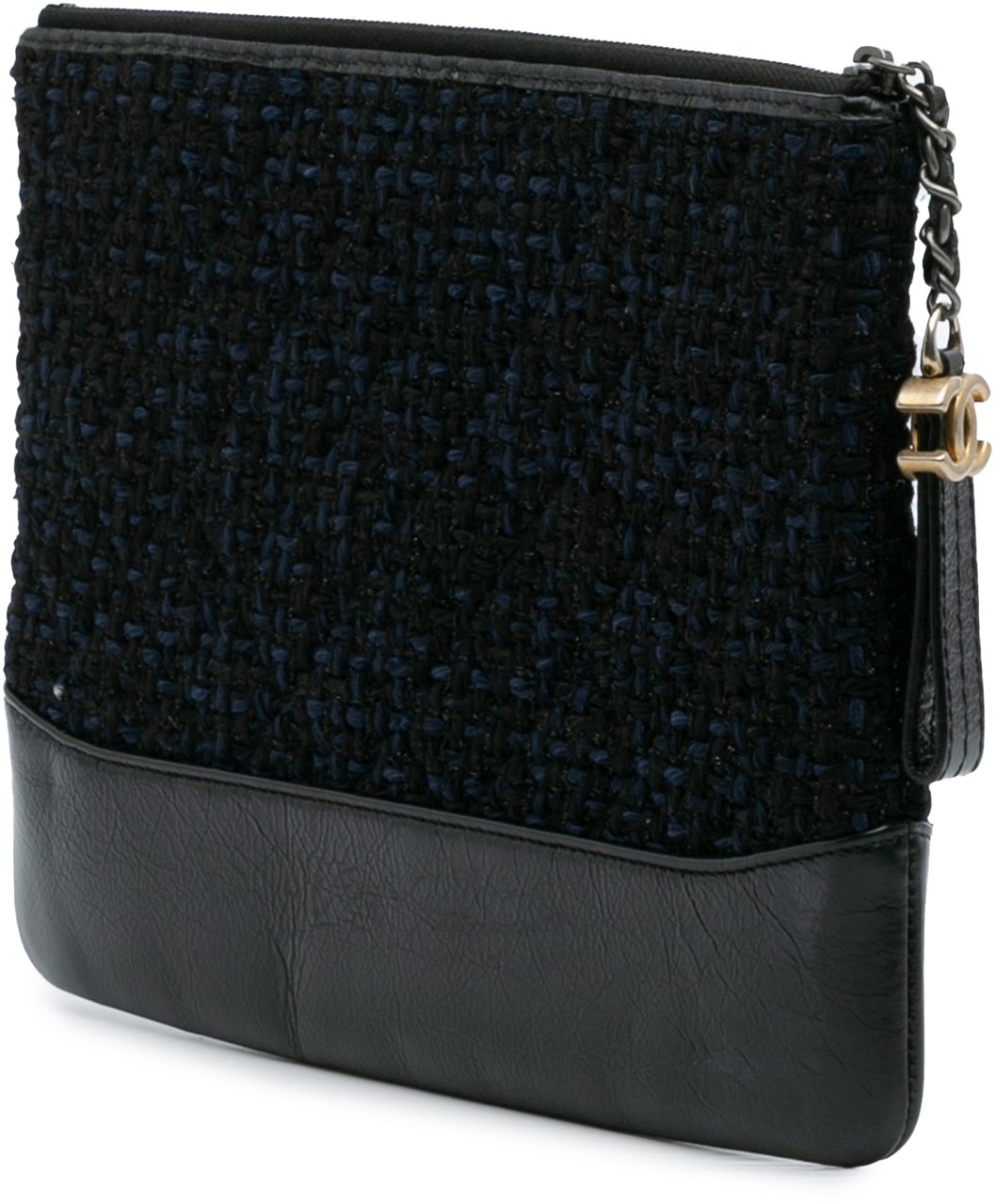 Chanel Medium Tweed and Calfskin Gabrielle O Case Clutch Blauw